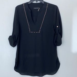 Ivanka Trump black studded blouse